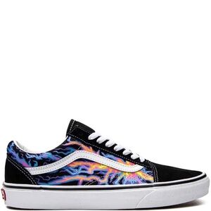 Vans Black with Vibrant Flame Design Sneakers
